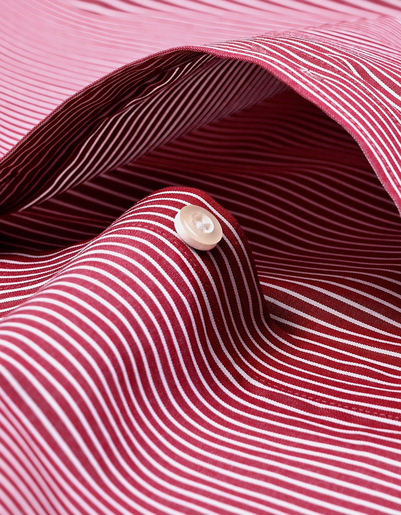 Maroon Stripe Cotton Shirt with Contrast Collar