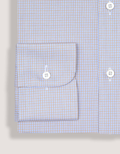 Light Brown Checkered Dress Shirt