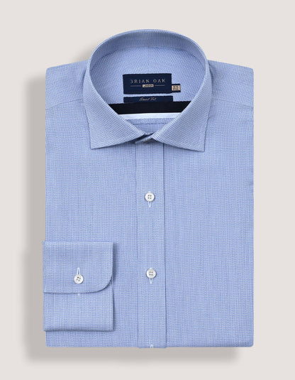 Easy Care Formal Check Shirt – Light Blue