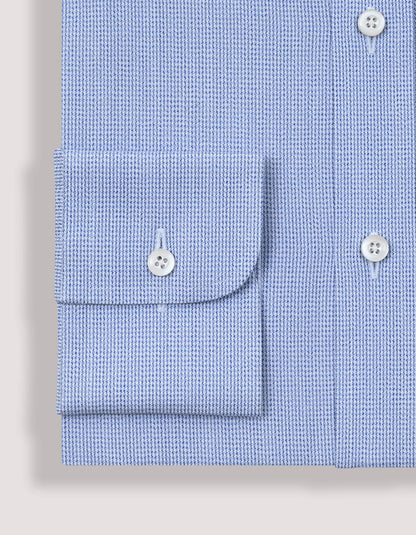 Easy Care Formal Check Shirt – Light Blue