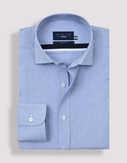 Easy Care Formal Check Shirt – Light Blue