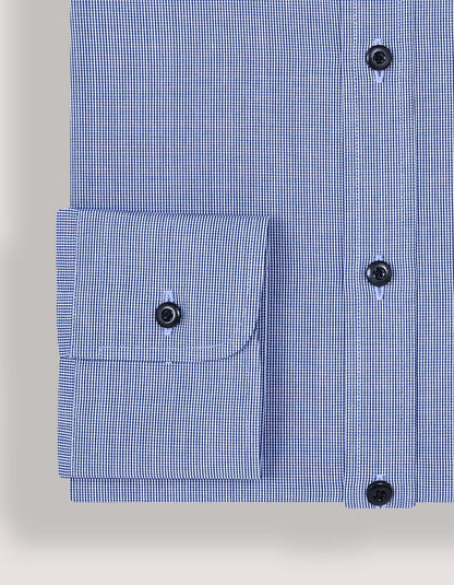 Royal Blue Check Pattern Shirt