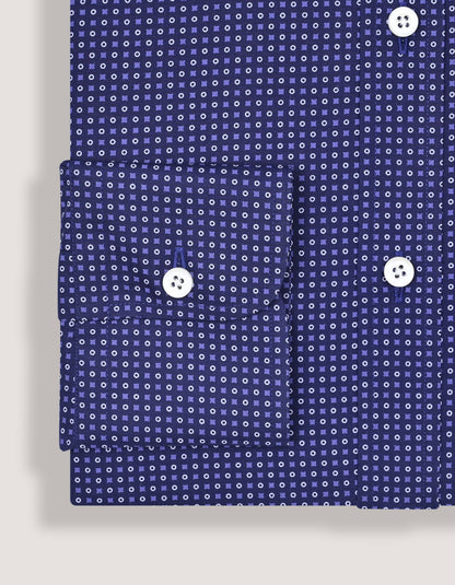 Easy Care Patterned Shirt – Egyptian Blue