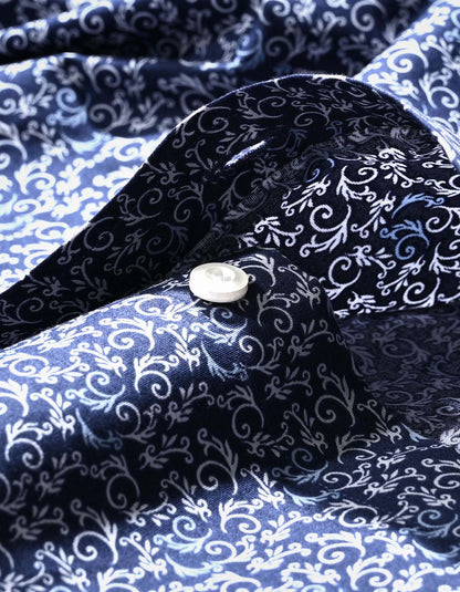 Navy Swirl Print Shirt