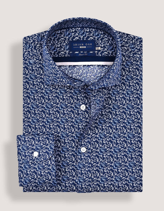 Navy Swirl Print Shirt