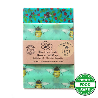 *Set of 2 Large Handmade Beeswax Wraps | Beetastic