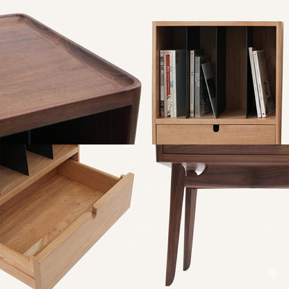 FU28 Bedside Table, Dark Oak
