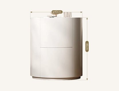 Farooq Round Bedside Table, White