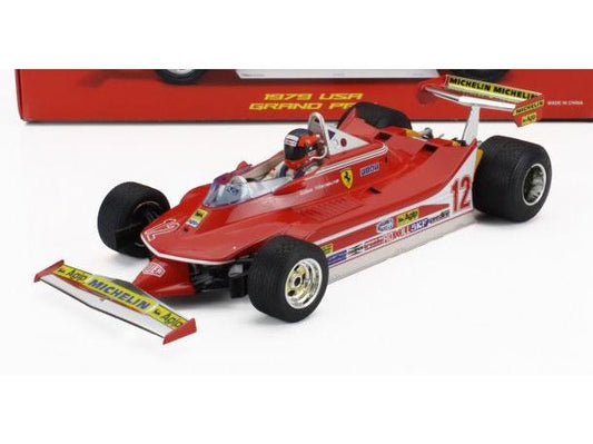 Ferrari F1 312T4 #12 Gilles Villeneuve Winner F1 USA GP Watkins Glen 1979 1:18 Scale Bburago Diecast Model