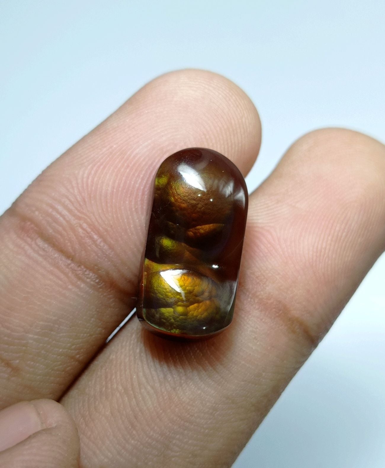 12.6ct Natural Fire Agate Gemstone Dimensions 20x10x6mm