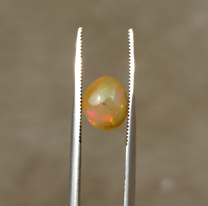 1.35ct Opal for Sale - White Fire Opal - Welo Opal - Honey Opal - October Birthstone - 8x7mm