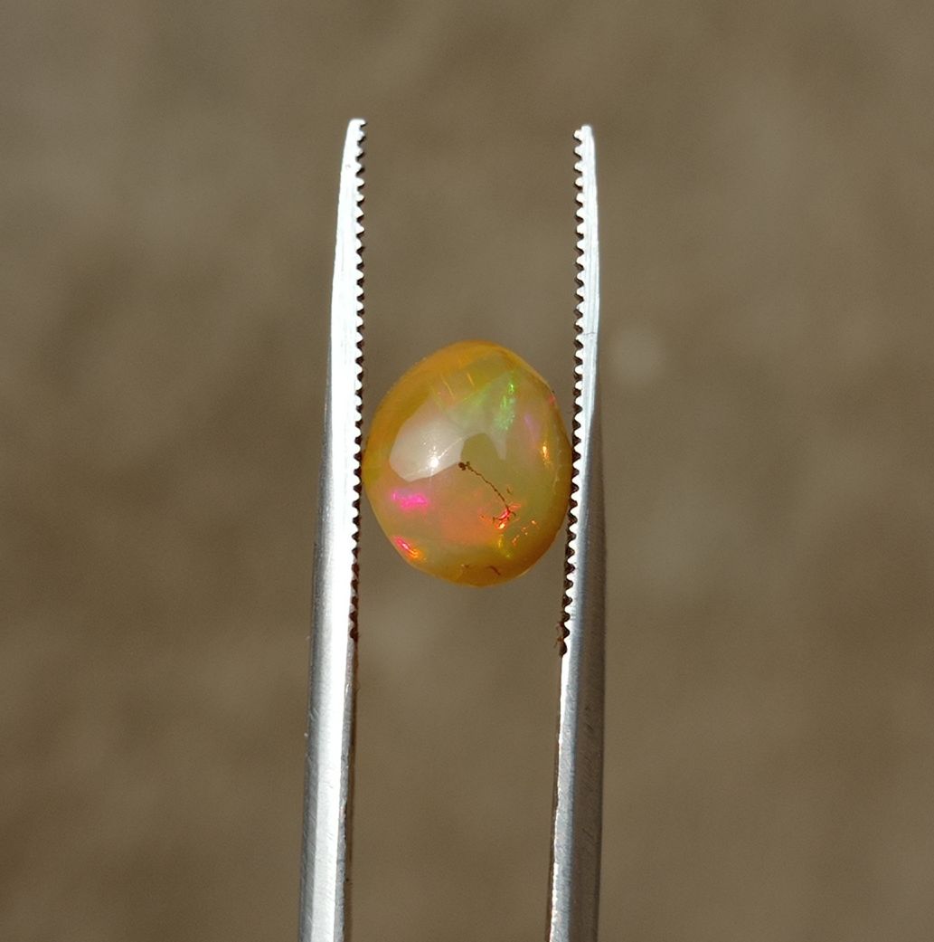1.35ct Opal for Sale - White Fire Opal - Welo Opal - Honey Opal - October Birthstone - 8x7mm