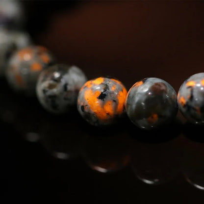 Natural Flame Stone Gemstone Bracelet aka Yooperlite, Sizes 6-12mm