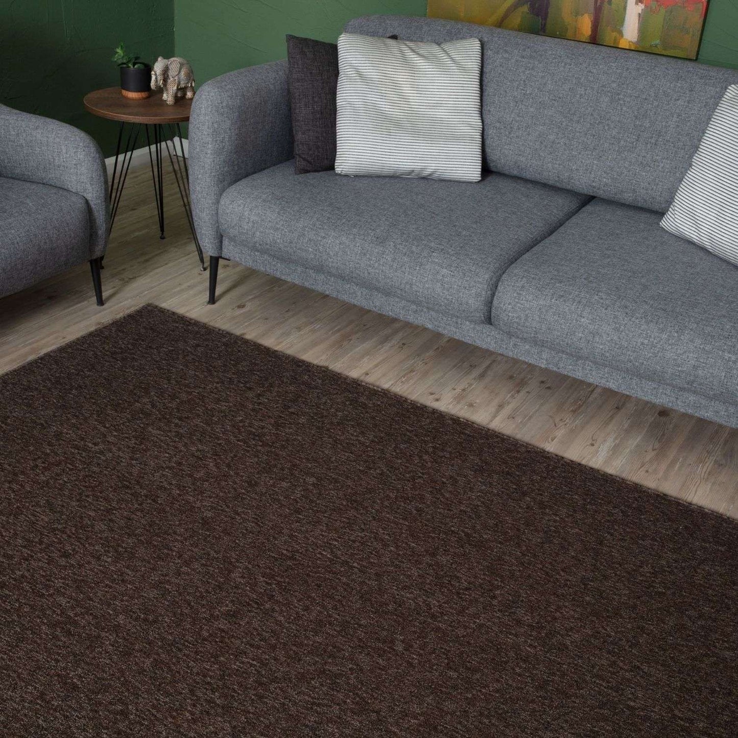 Flex Brown Low Pile Solid Rug