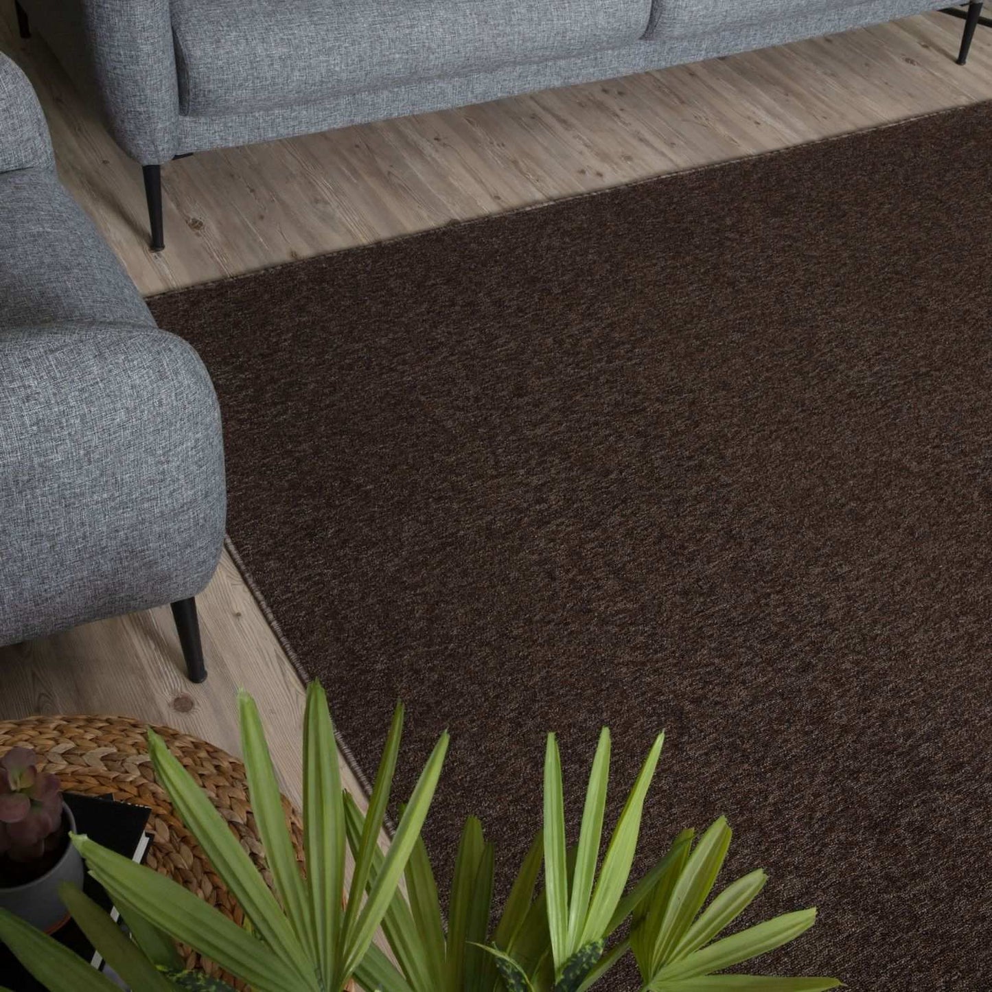 Flex Brown Low Pile Solid Rug
