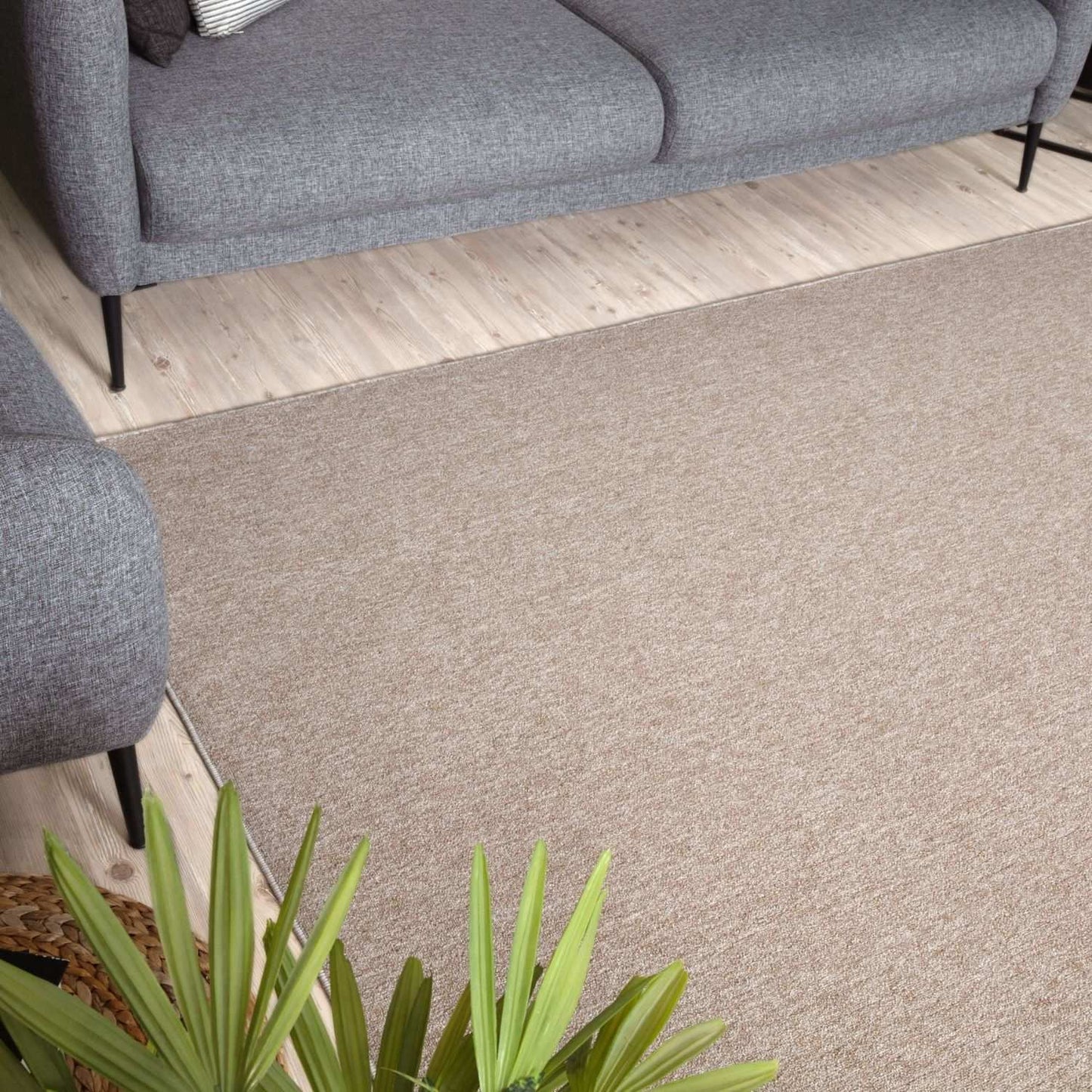 Flex Beige Low Pile Solid Rug
