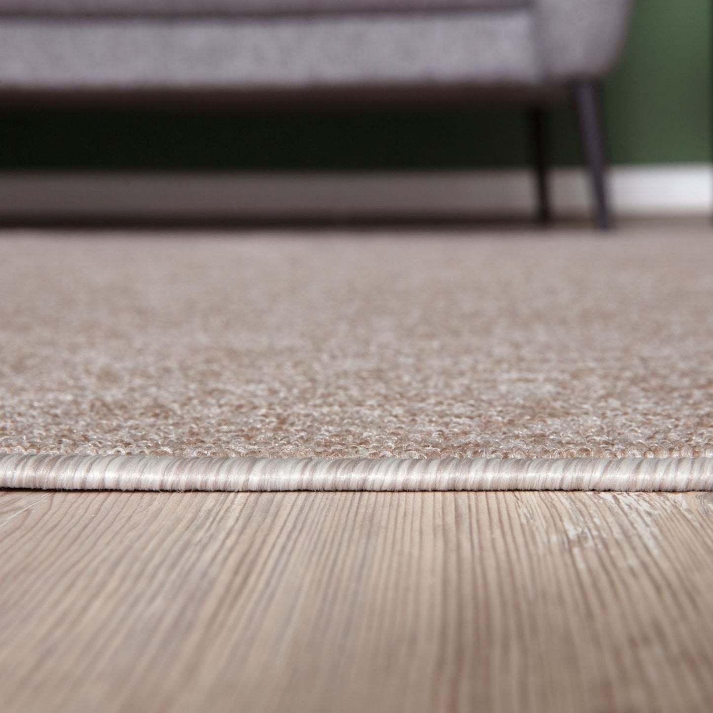 Flex Beige Low Pile Solid Rug