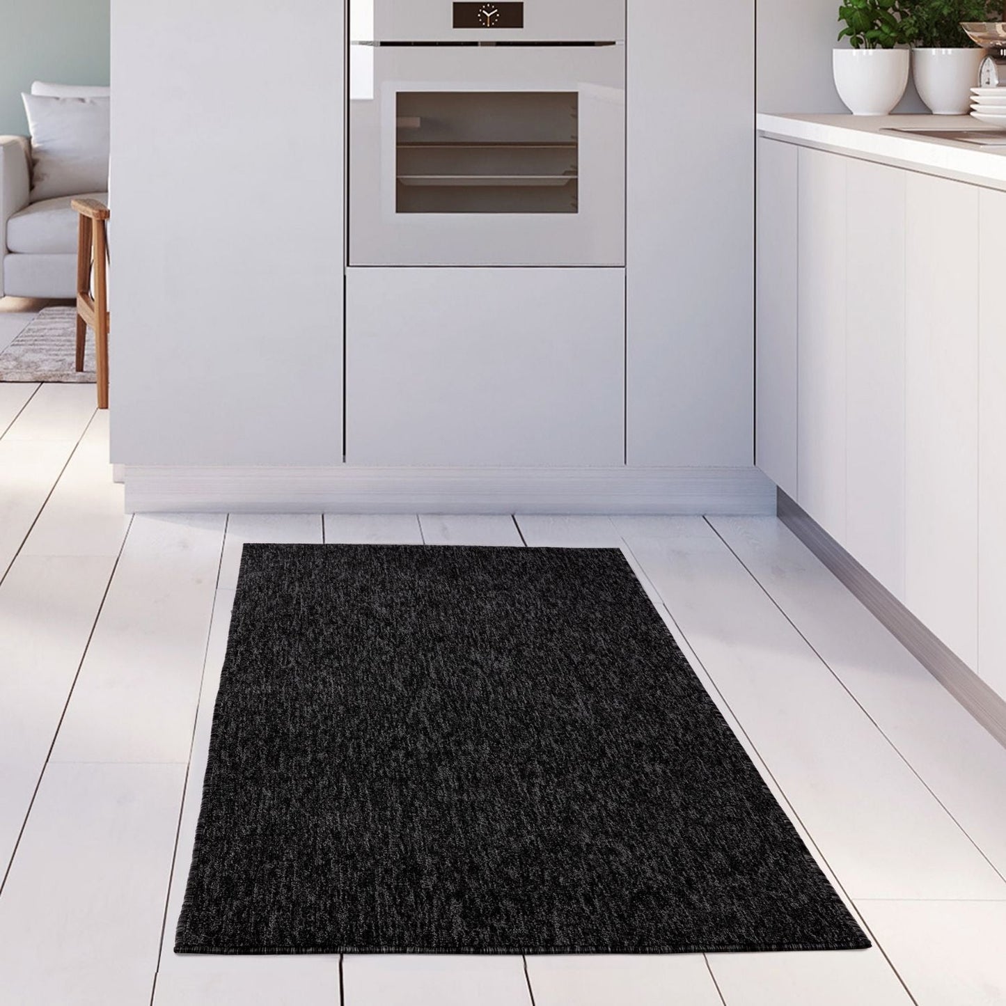 Flex Dark Grey Low Pile Solid  Rug