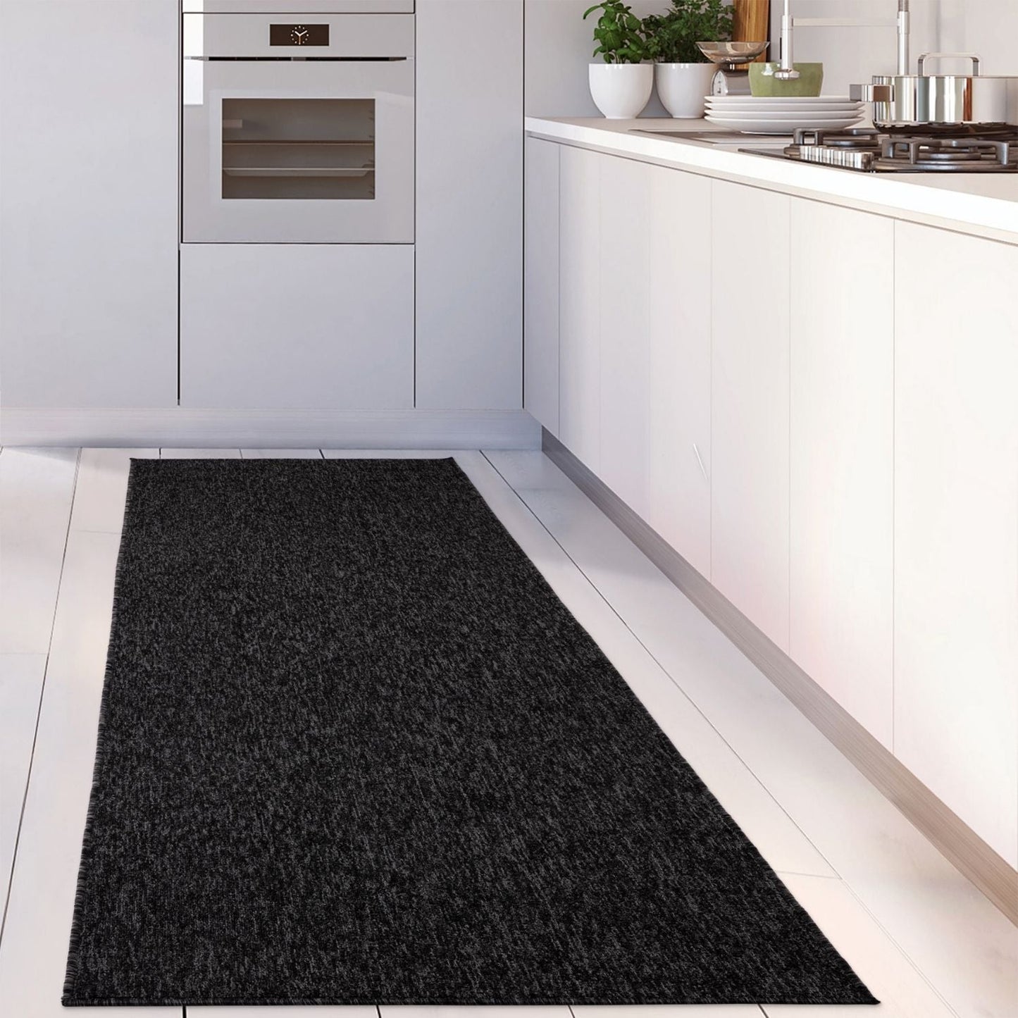 Flex Dark Grey Low Pile Solid  Rug