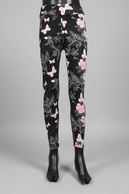 Flower & butterfly patterned leggings