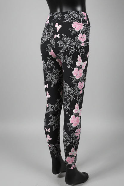 Flower & butterfly patterned leggings