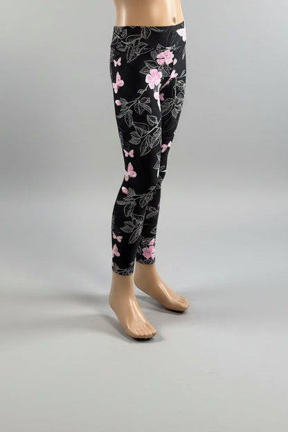 Flower & butterfly patterned leggings