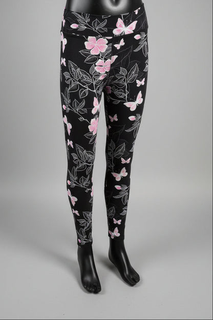 Flower & butterfly patterned leggings