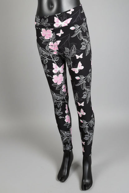 Flower & butterfly patterned leggings