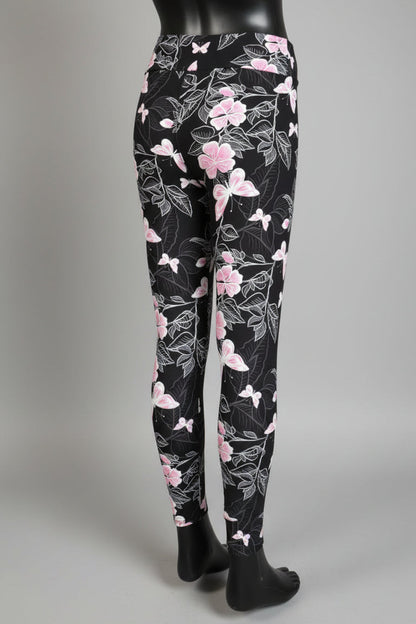 Flower & butterfly patterned leggings