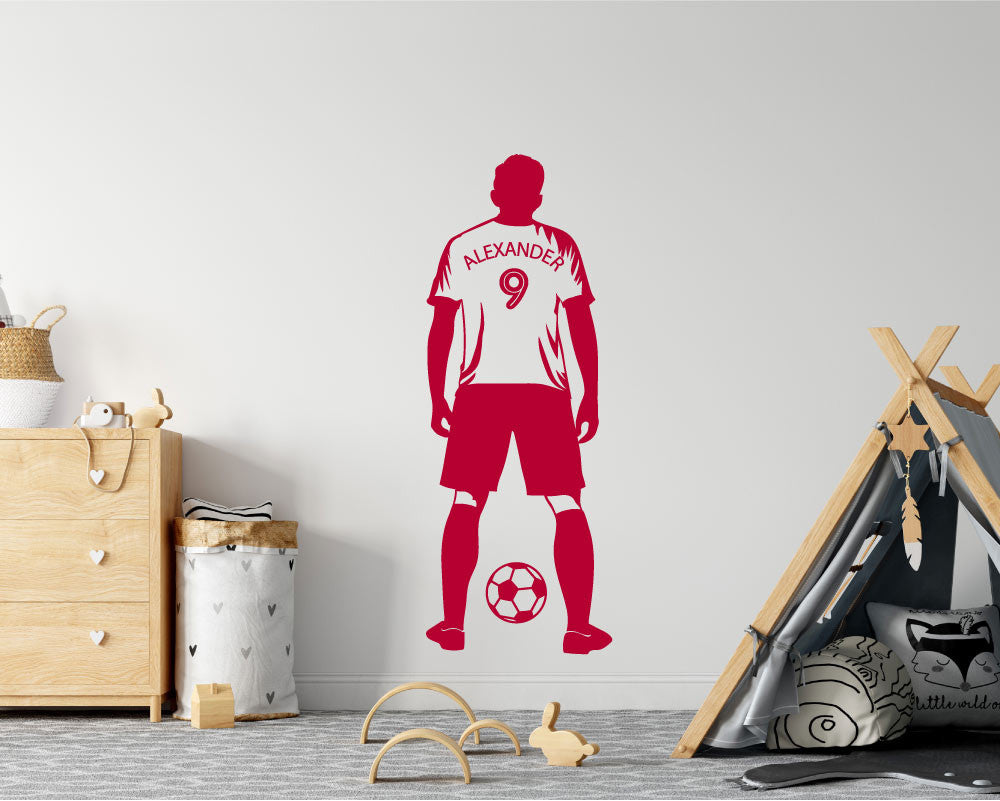 Personalised Footballer Wall Sticker Decal