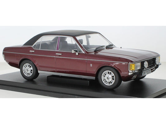Ford Granada Mk1 1975 RHD Metallic Red Matt Black UK Exclusive 1:18 Scale Diecast Model Car Group