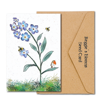 FORGET ME NOT WILDFLOWER PLANTABLE SEED GREETING CARD