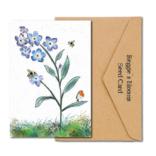 FORGET ME NOT WILDFLOWER PLANTABLE SEED GREETING CARD
