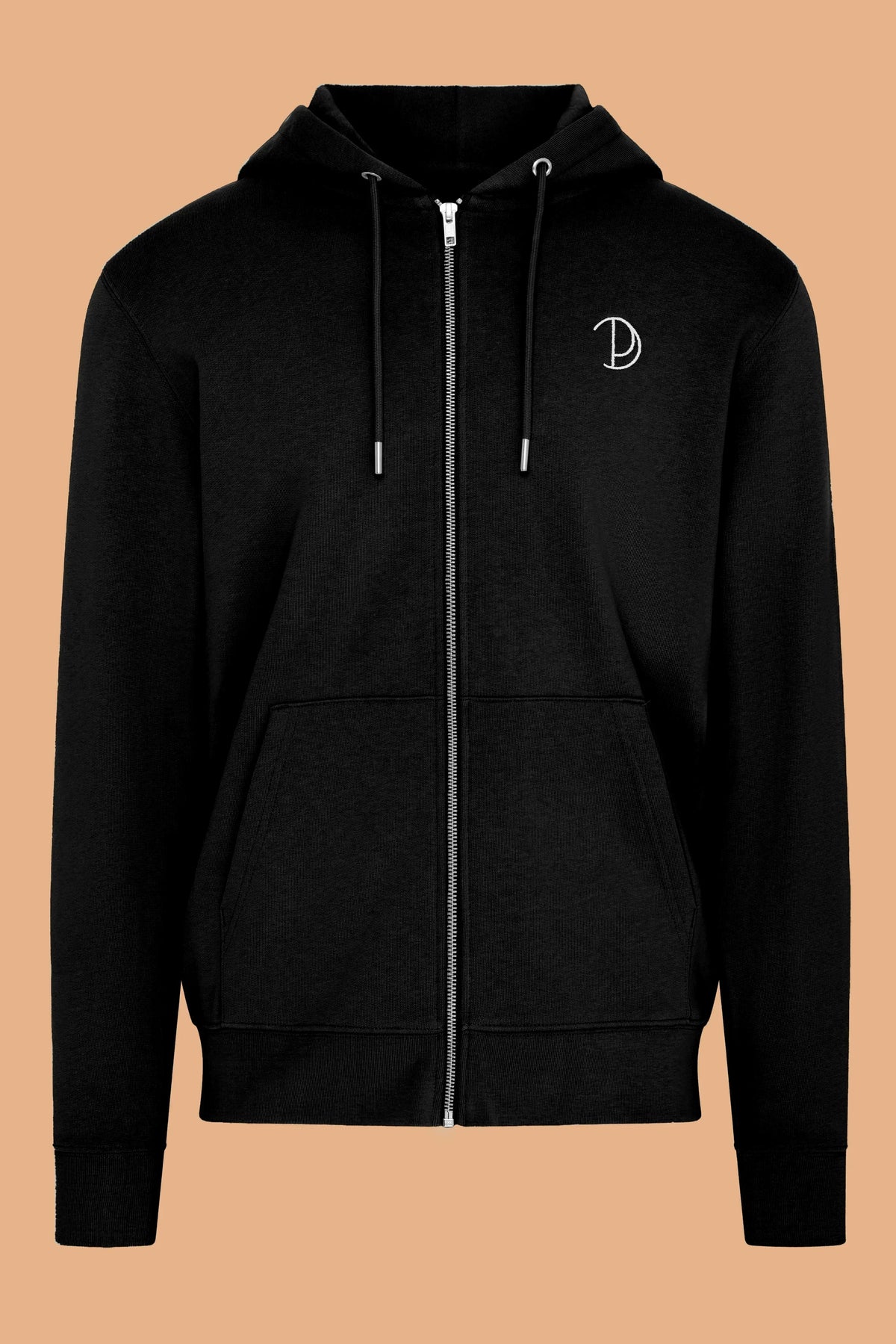 Embroidered P Zip-Up Hoodie