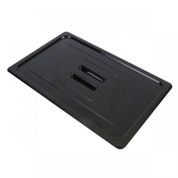 GN 1/1 Full Size Polycarbonate Black Food Pan Lid with Handle