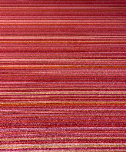 Striped Lurex Fabric in Pink and Orange Metallic Shine