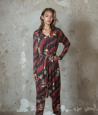 Gorgeous Vintage Virginie - Paris Two Piece Dress & Trousers Set UK 8 - 12