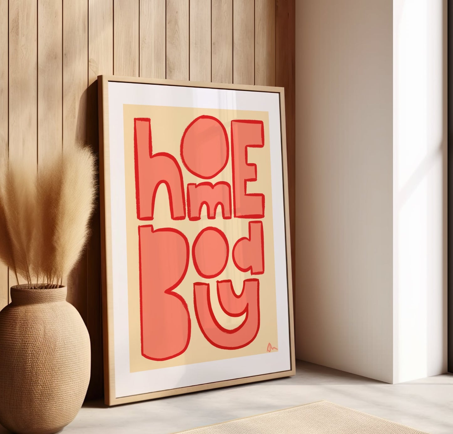 Homebody | Orange Relatable Living Room Typographic Print Wall Art
