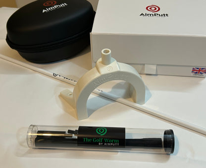 The Aimputt Trainer and The Golf Worm package.
