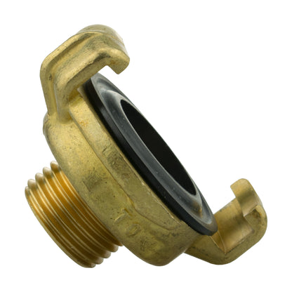 15mm Brass Wall Flange Kit with Lever Valve + Geka 13mm Barbed Set Claw Coupling