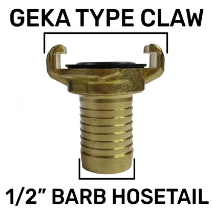 15mm Brass Wall Flange Kit with Lever Valve + Geka 13mm Barbed Set Claw Coupling