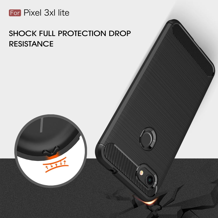 Brushed Texture Carbon Fiber Shockproof TPU Case for Google Pixel 3XL Lite, For Google Pixel 3XL Lite