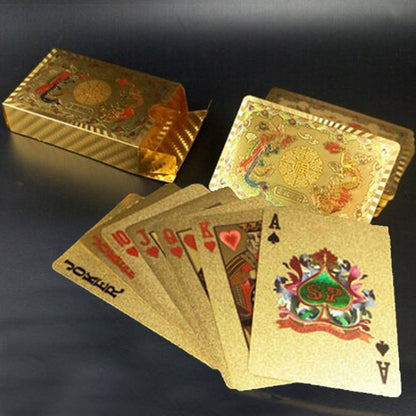 Creative Frosted  Back Texture Plastic From Vegas to Macau Playing Cards Texas Poker Novelty Collection Gift, Mosaic Gold Dollar Paper Box, Golden Dragon and Phoenix Paper Box, Gold Double Dragon Kung Hei Fat Choy Paper Box, Golden Tattice Paper Box   ...