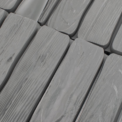 Lawn Edging, Plastic Palisade Wood Effect, 2.32m, Gray