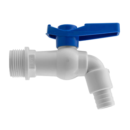 Water Butt Kit 3/4in with White PVC Tap and Drill Bit for DIY Workshop Accessory