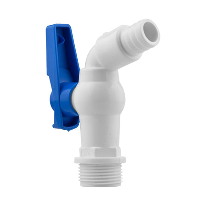 Water Butt Kit 3/4in with White PVC Tap and Drill Bit for DIY Workshop Accessory