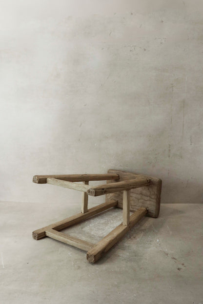 Vintage Rustic Elm Wood Stool - Medium - No 36