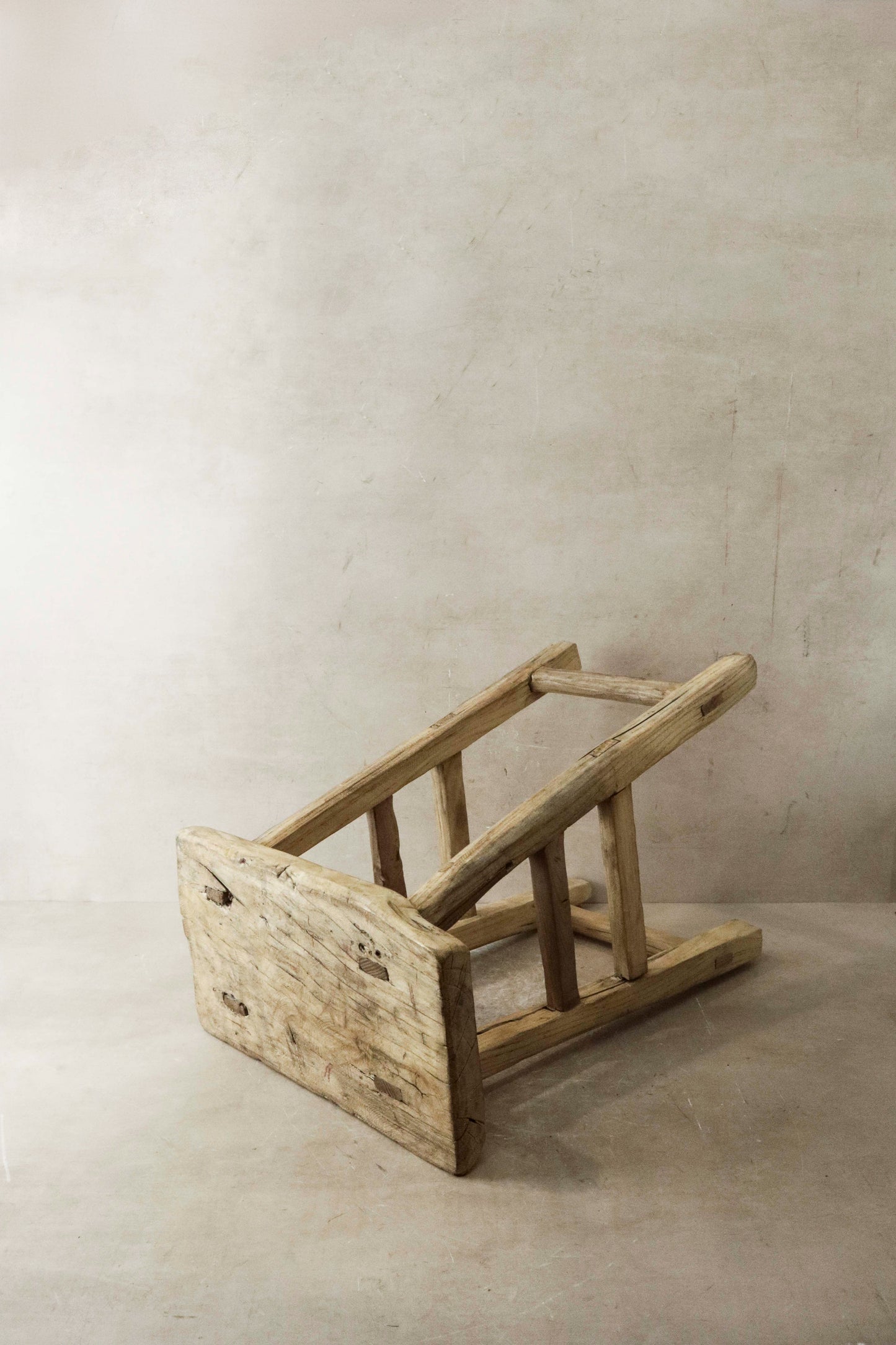 Vintage Rustic Elm Wood Stool - Medium - No 20