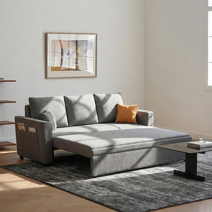 Gertrude Two Seater Sofa Bed, Linen