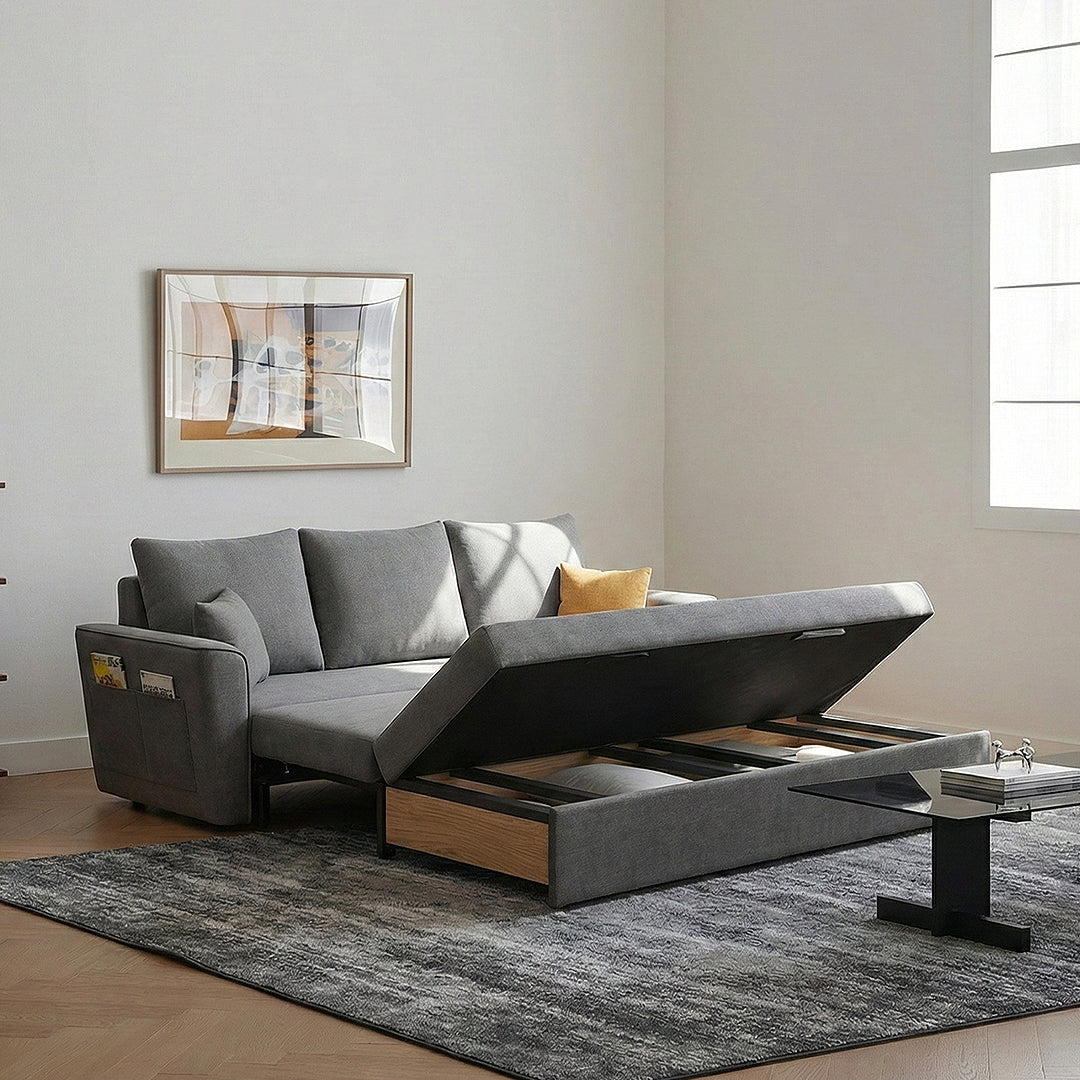 Gertrude Two Seater Sofa Bed, Linen